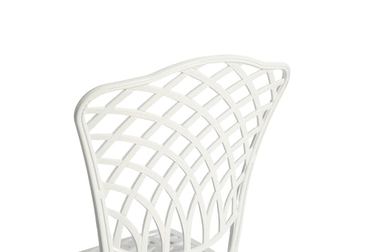 Bistro Set 3 Piece Rustproof Cast Aluminum Patio Furniture Sets 2 Chairs And 1 Round Table Outdoor, Garden, Patio, Balcony, White