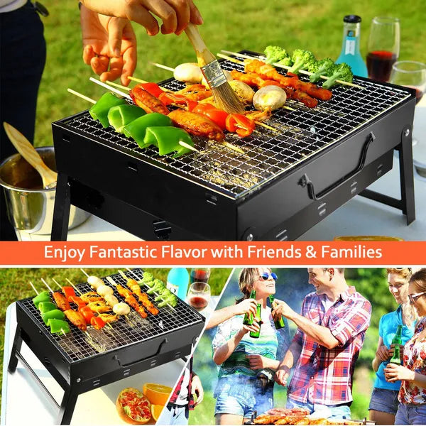 Portable BBQ Barbecue Grill Foldable Charcoal Grill Camping Garden Outdoor Travel