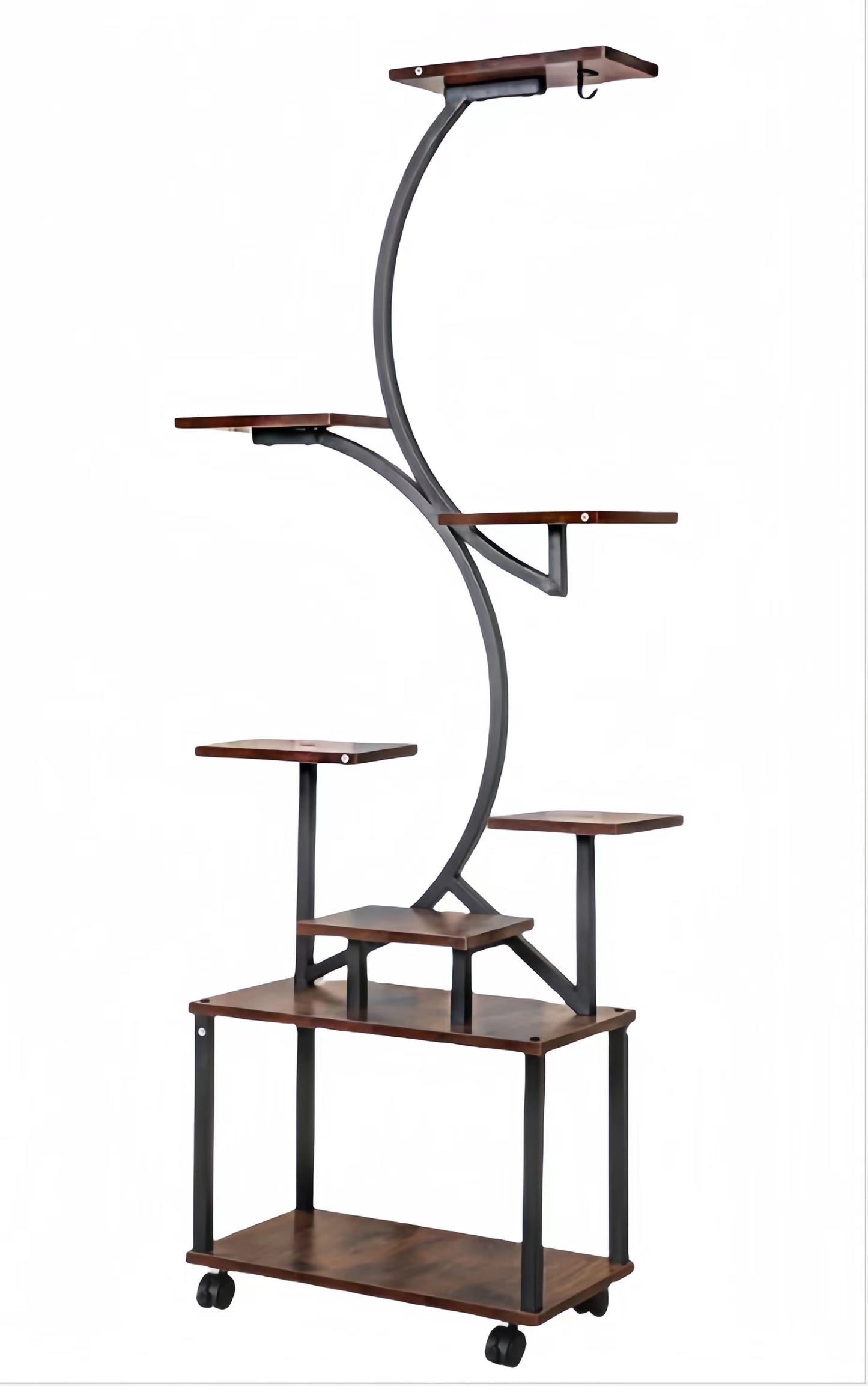 Plant Stand With Grow Lights, 8 Tiered Indoor Plant Shelf, 61 Tall Plant Stand For Indoor Plants Multiple, Metal Plant Flower Holder Stand, S-Shaped Plant Rack For Home Patio