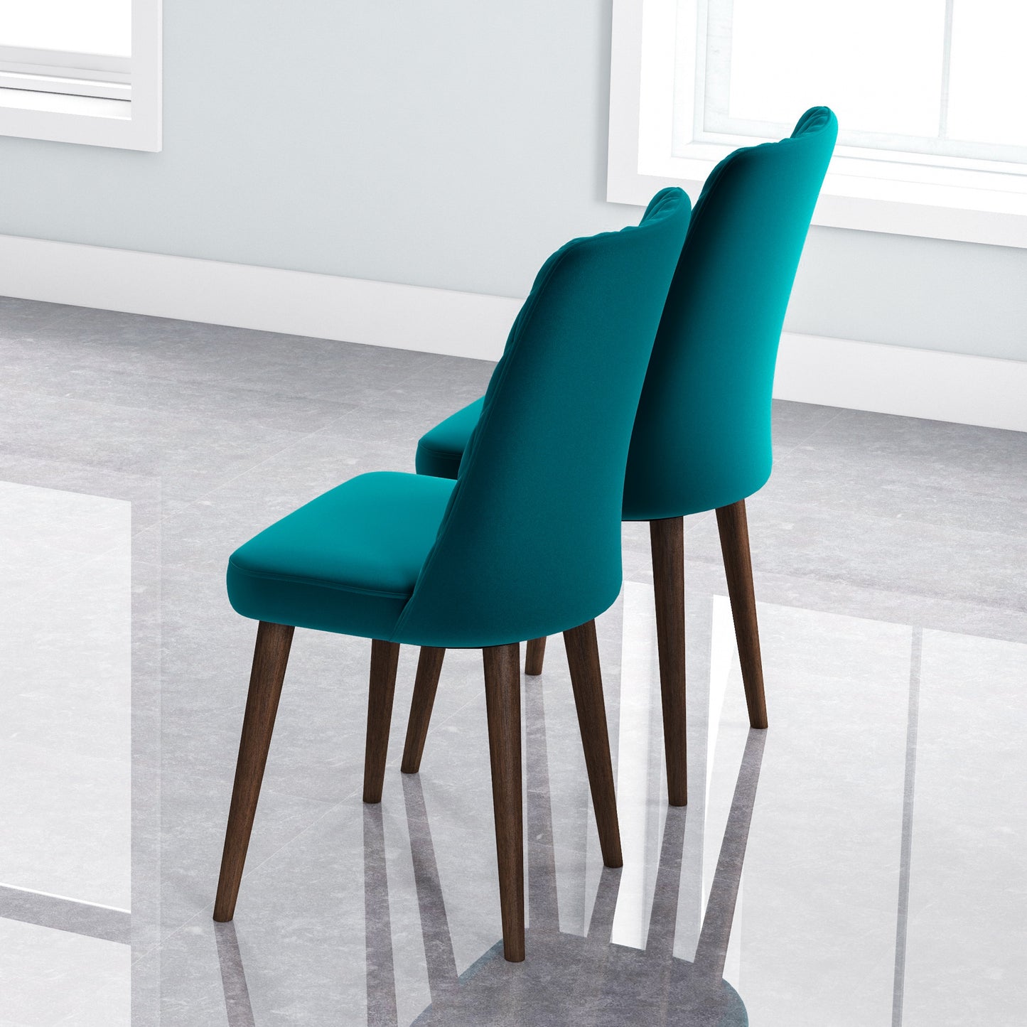 Katie Mid-Century Modern Velvet Dining Chair   Set Of 2
