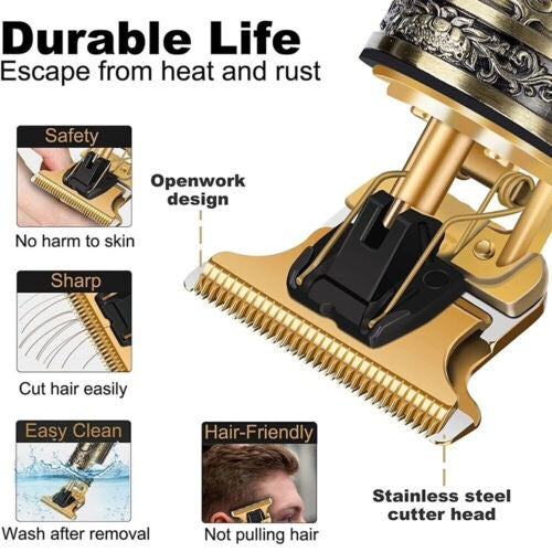 Beard Trimmer Hair Clippers Cordless Rechargeable Hair Cutting Barber Shaving Machine For Men USB Charging