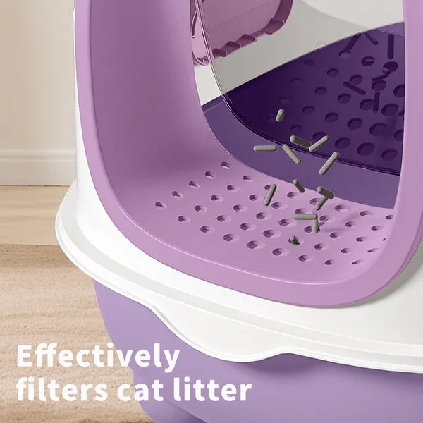 E Classic Purple Cat Litter Box - Simple And Practical, Large Space, High Cost Effective Choice