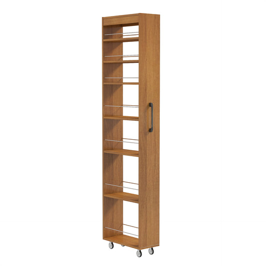7 Tier Multi-functional Pull-out Multi-tier Storage Single-sided Open Shelf For Kitchen, Living Room & Narrow Spaces