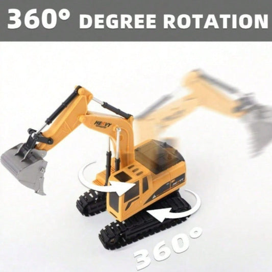 RC Dump Truck And Excavator Set, 2 In 1 Remote Control Construction Vehicles With Realistic Sounds And Lights, Perfect Holiday Gift, Toy Cars, Outside Toys, Carro Control Remoto, Remote Control Toys