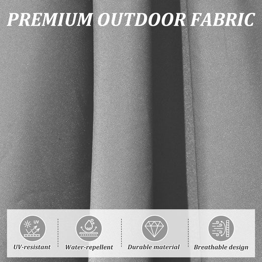 Round Cantilever Umbrella With Center Pole, Gray  Base Not Included