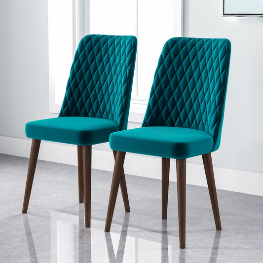 Katie Mid-Century Modern Velvet Dining Chair   Set Of 2