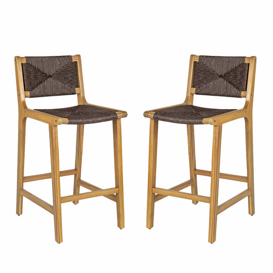 Acacia Wood Outdoor Armless Barstool- Teak