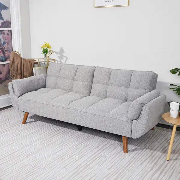 75' Flared Arm Convertible Sleeper Sofa-light Gray