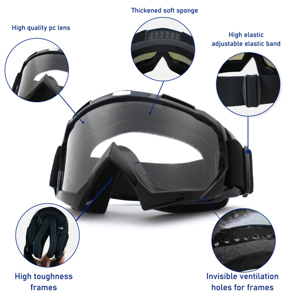 Windproof Anti-Scratch Dustproof Motorcycle Riding Goggles Ski Goggles Racing Goggles Logistics - Only For USPS.TK And TMEU Only For Self-pickup
