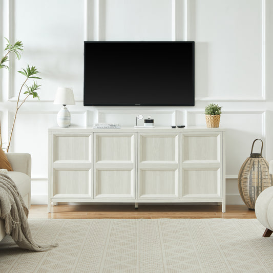 67  Modern Sideboard Storage Cabinet With Tip-on Opening, Soft-close Hinges, And Tilt-proof Wall Mount, Bedroom Dresser.Light Grey.