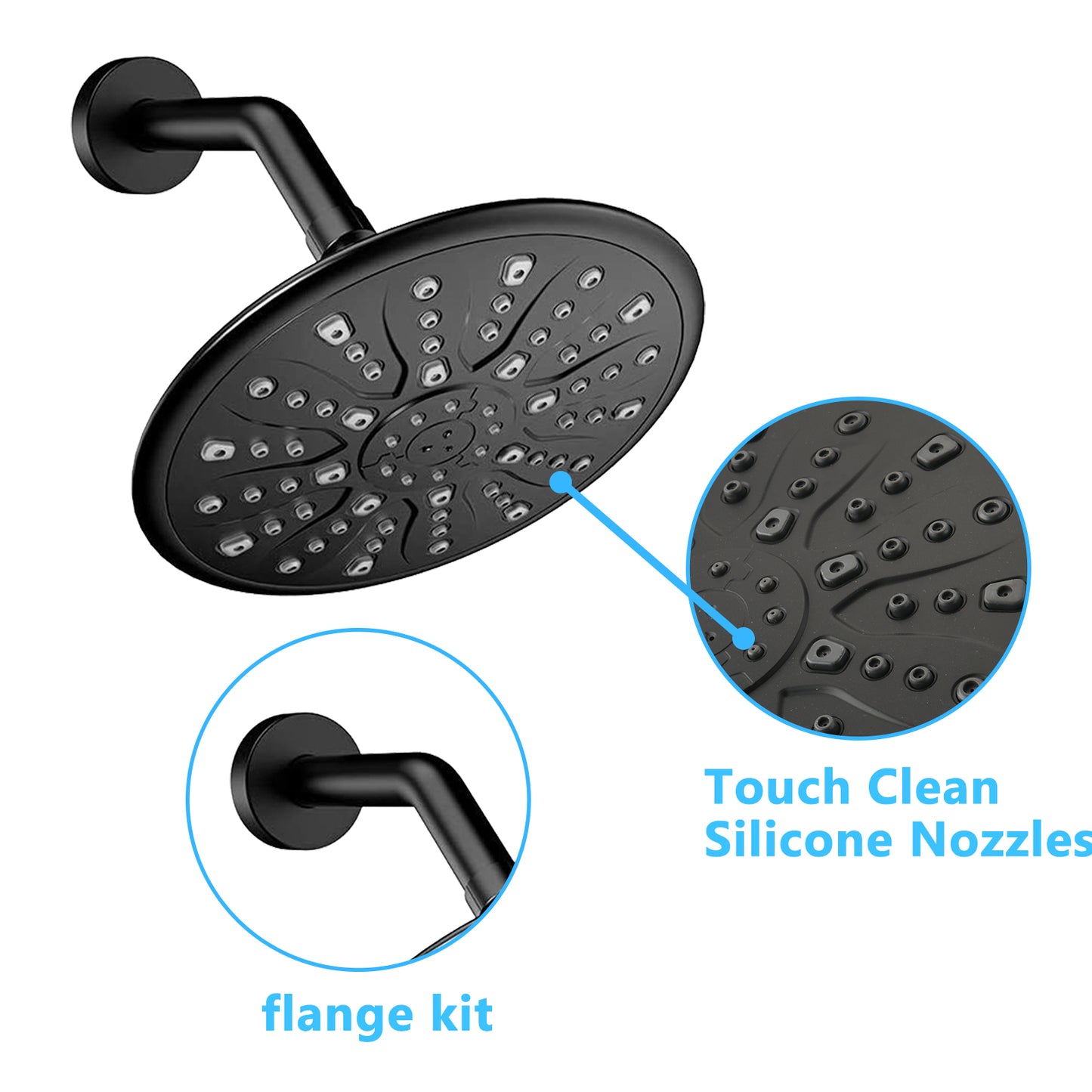 Single Handle Rain Showerhead With Handheld Shower Combo Set With Tub Spout  Valve Included