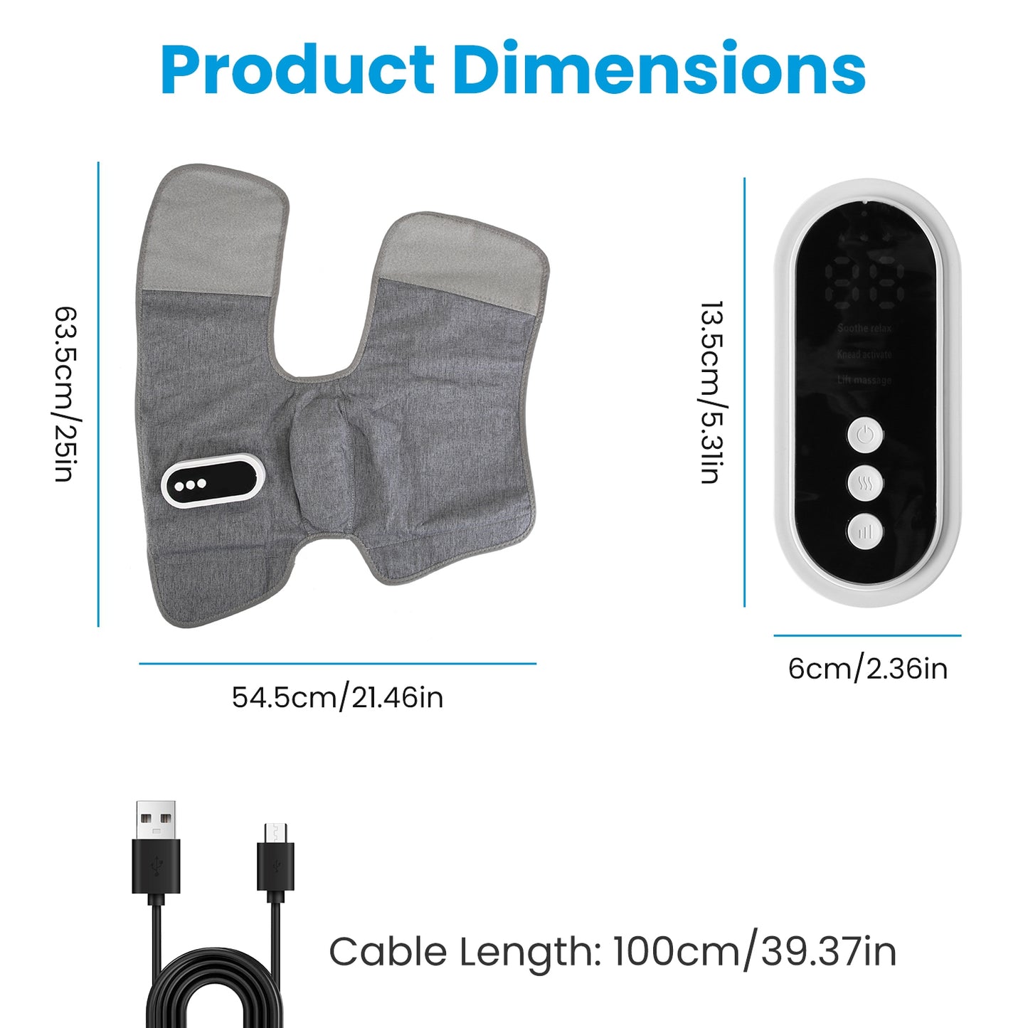 1PCS Cordless Leg Massager Air Compression Massager With Heat Thigh Knee Calf Massager With 3 Modes Adjustable Wrap For Pain Relief