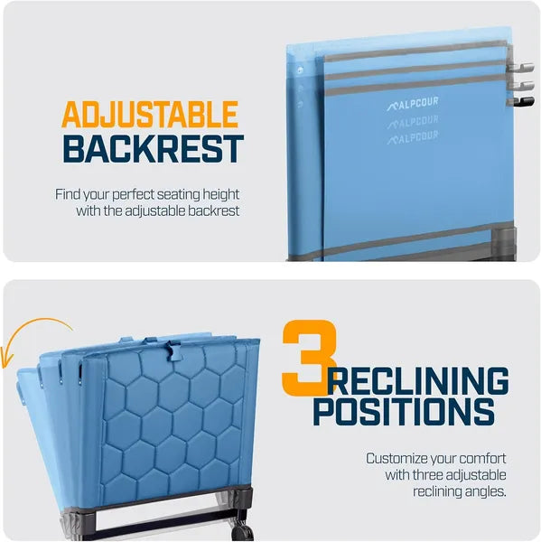 Alpcour Folding Reclining Stadium Seat With Back Support For Bleachers