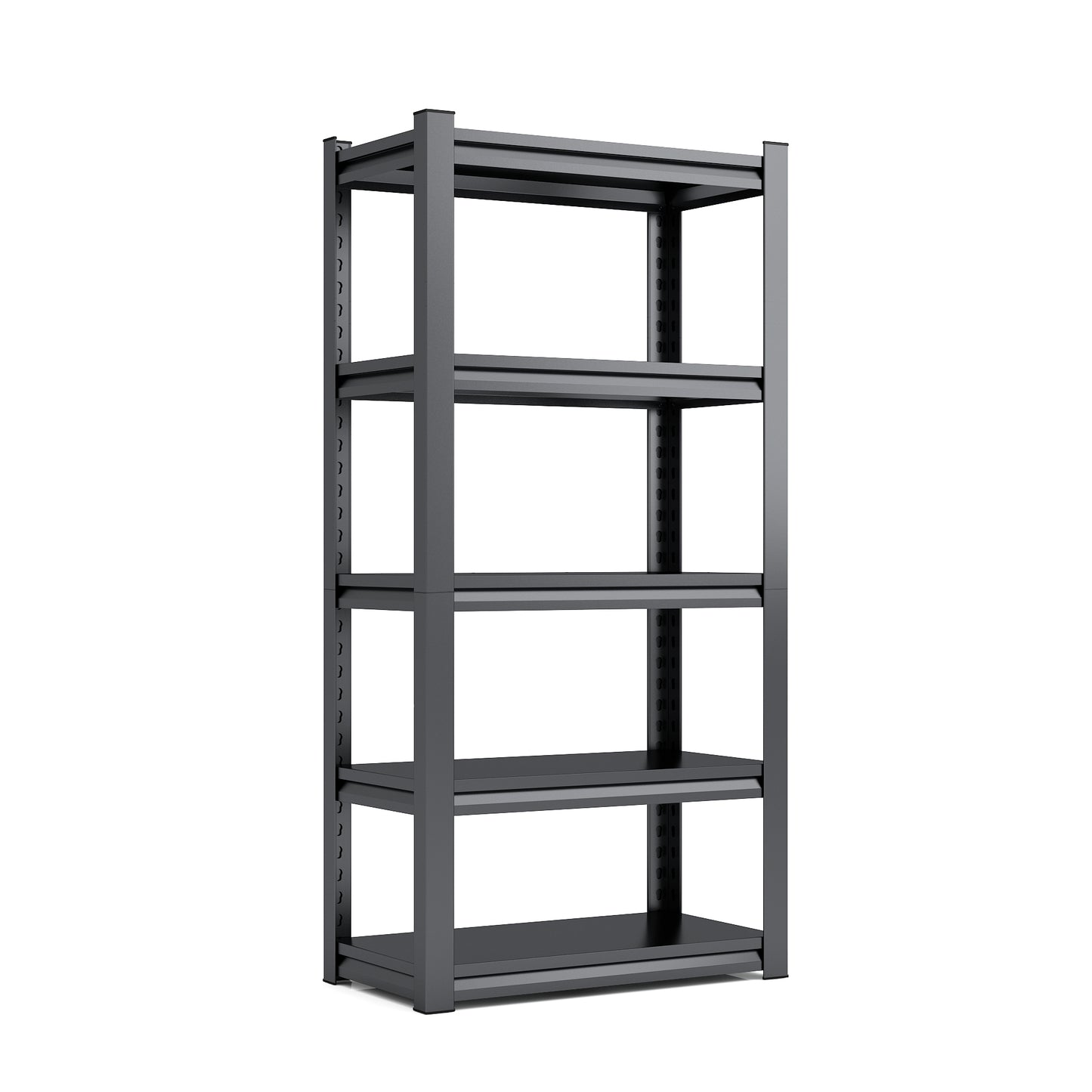 72 H  5 Tier Metal Shelves For Storage Garage Shelving 2000LBS Heavy Duty Storage Shelves Adjustable Garage Shelf Industrial Shelving Unit Storage Utility Rack,35.4 Wx15.7 Dx72 H,Black