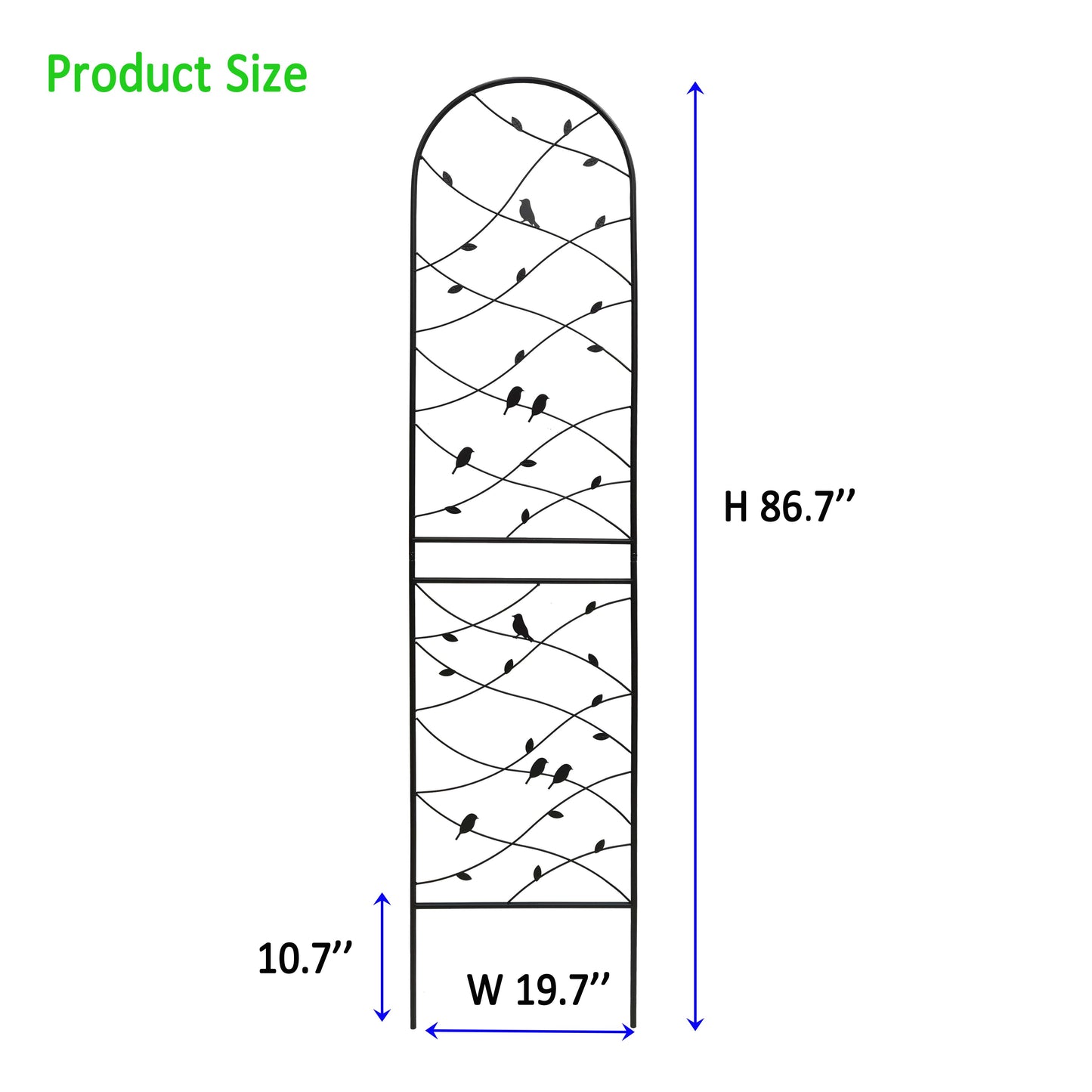 4 Pack Metal Garden Trellis 86.7  X 19.7  Rustproof Trellis For Climbing Plants Outdoor Flower Support Bird Deco Black