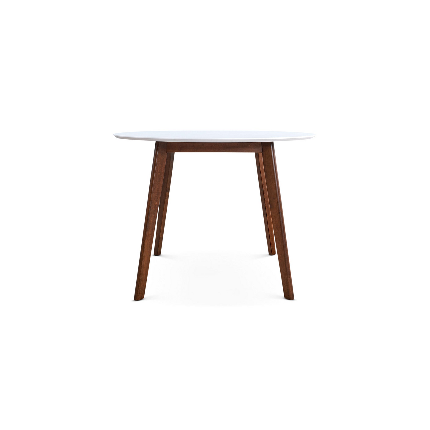 Minimalist Mid Century Modern White Top Dining Table With Solid Wood Legs And MDF Tabletop 39.4   For Kitchen, Dining Room, Dinette, Breakfast