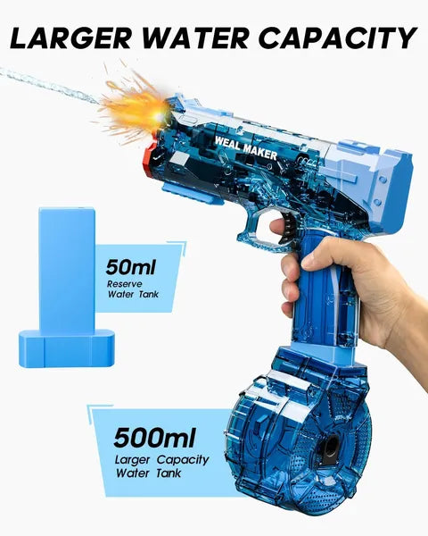 2025 Upgraded Electric Water Gun, With C Charging Function, Transparent Automatic Water Spray Gun, Powerful Power, IP67 Waterproof, Range Up To 26 Feet, Suitable For Children And Adults
