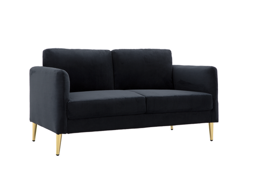 60.63   Wide Modern Corduroy Loveseat, Plush Upholstered Cushions, Solid Wood Frame, Compact Living Room And Apartment Furniture