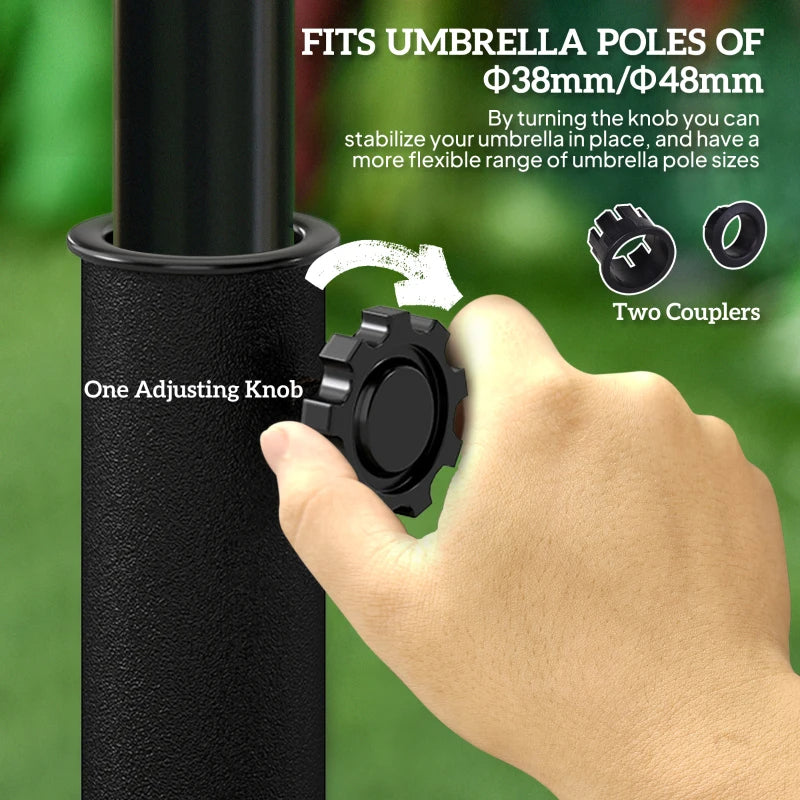 20lbs Half Round Patio Umbrella Base Outdoor Decorative Resin Parasol Stand Holder ForPole, For Lawn, Deck, Backyard, Garden, Bronze