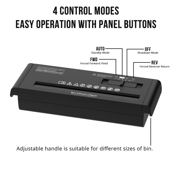 Small Home Paper Shredder, 6-page Strip-cut Shredder - Basketless Design, Portable Shredder, Featuring A Retractable Arm Design And Overheat Protection, Suitable For Home Office Use.