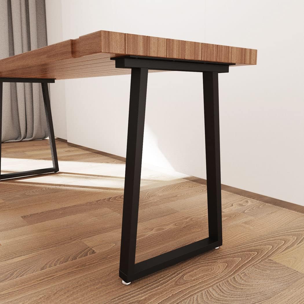 Metal Table Legs 28''x 24'' Heavy-Duty Desk Legs Industrial Furniture Legs For Dinning Table, Computer Table, Office Table 2Pcs-Black