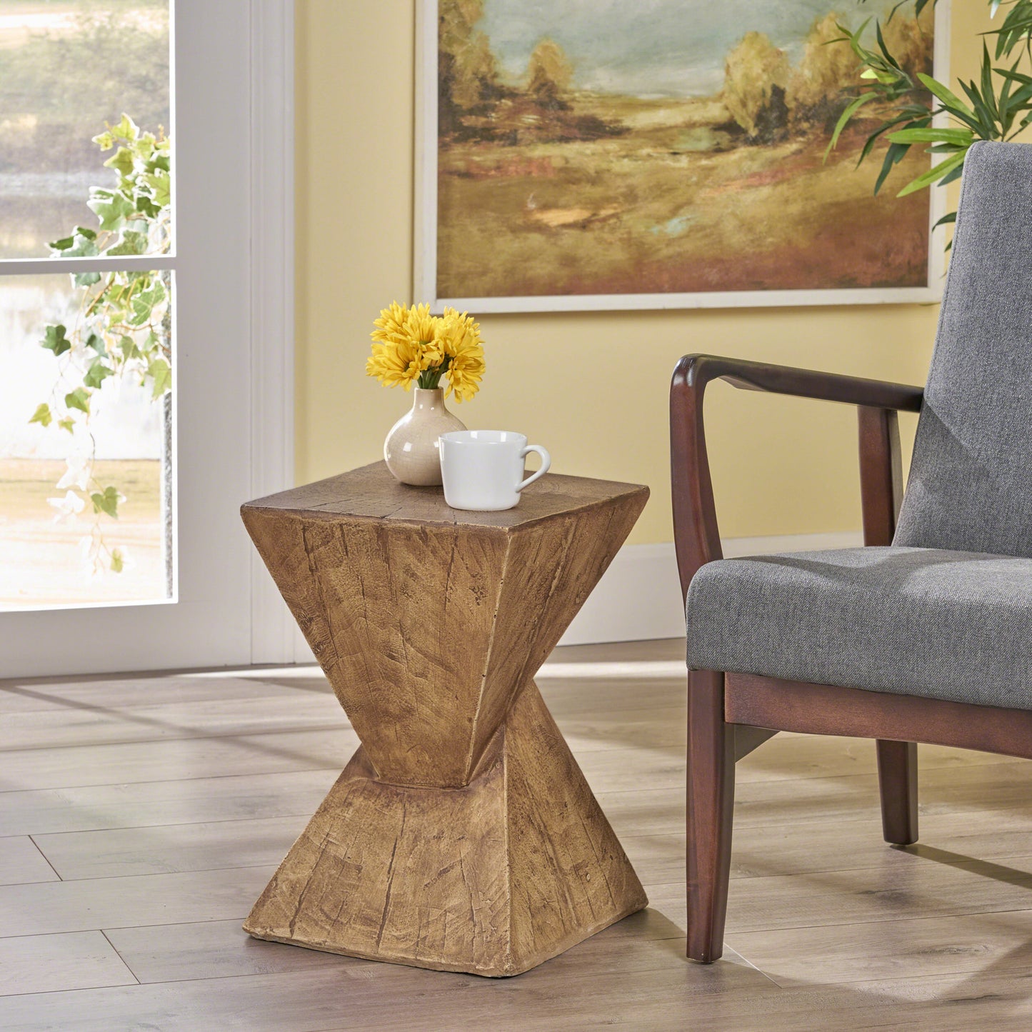 TESS Modern Side Table -Stylish End Table Compatible With Living Room, Bedroom, Or Office,Versatile Home Furniture,Natural Color