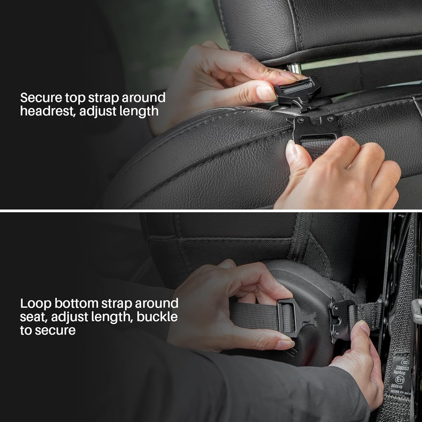 TACMOLLE Portable Rigid MOLLE Panel, Tactical Car Back Seat Organizer With Handle, Heavy Duty Car Storage Organizer For Modular Storage