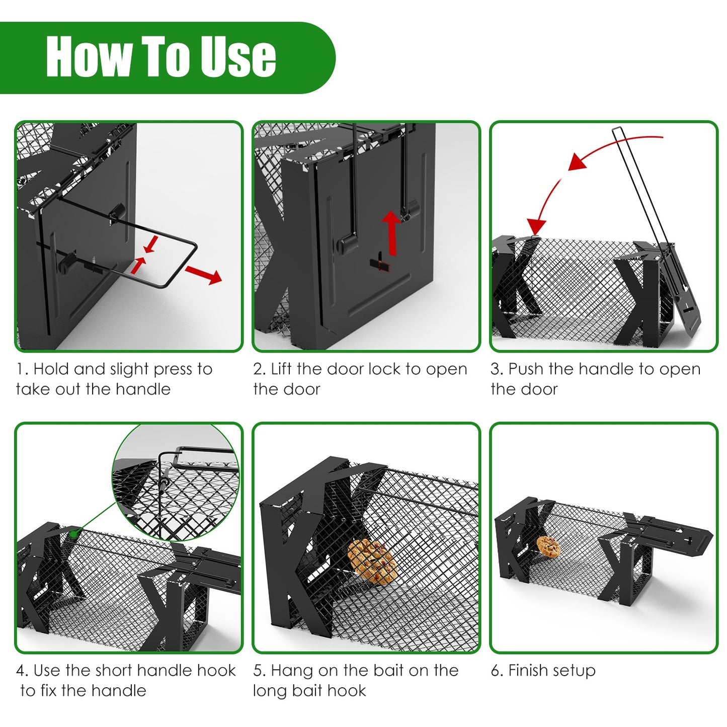 2Pcs Rat Traps Humane Live Mouse Cage Easy To Catch And Release For Voles Rats Mice Rodents Hamsters Reusable Indoor Outdoor Use