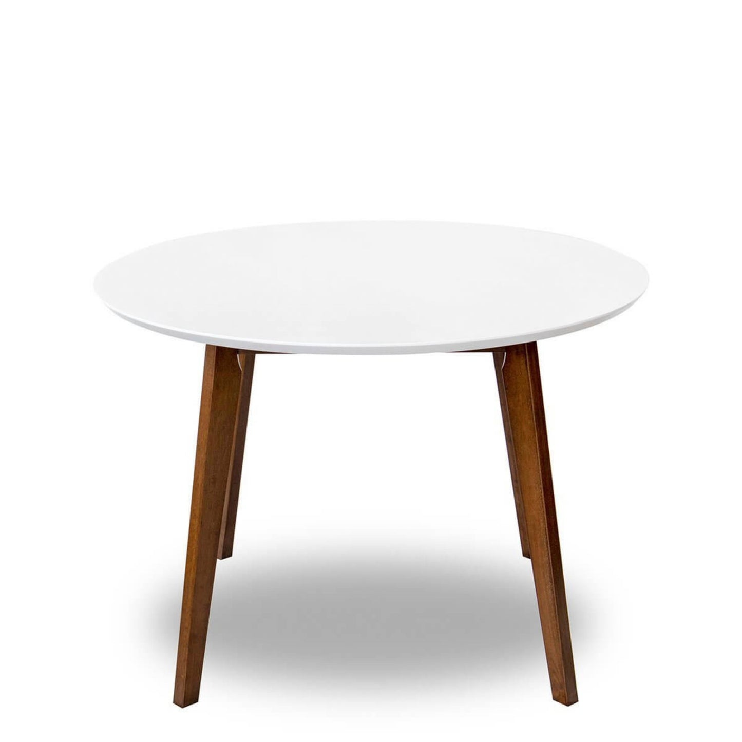 Alina Contemporary Dining Table With Smooth White Finish And Solid Wood Base 43   Diameter X 29.5   H Kitchen Dining Room Circle Dinner Pedestal Table