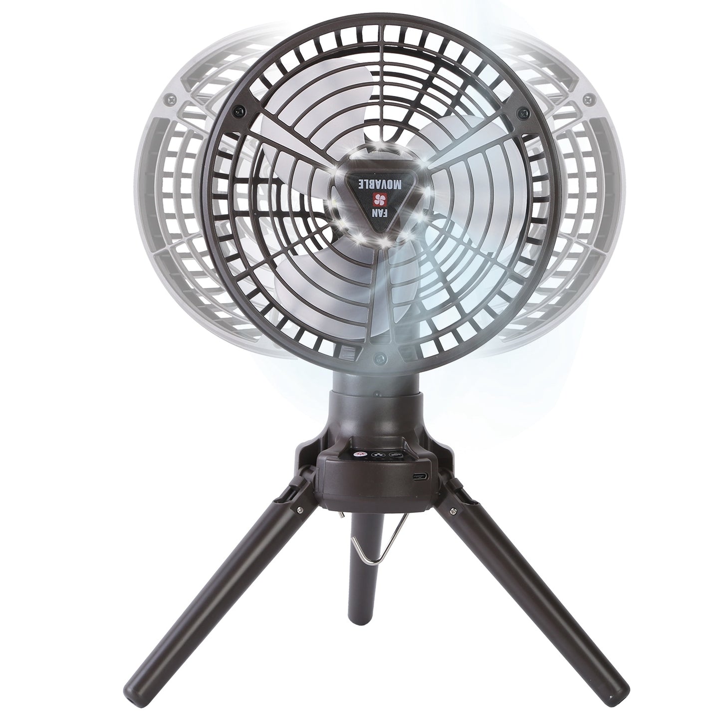1Pc 10400mah Portable Camping Fan With LED Light Rechargeable Tripod Tent Hanging Fan Lantern Portable Foldable Oscillating Table Fan With 3 Brightness 4 Speeds