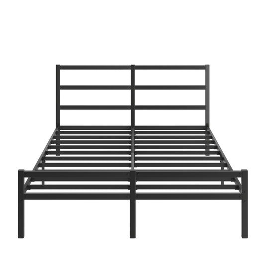 Metal Platform Bed Frame With Headboard, Sturdy Metal Frame, No Box Spring NeededFull