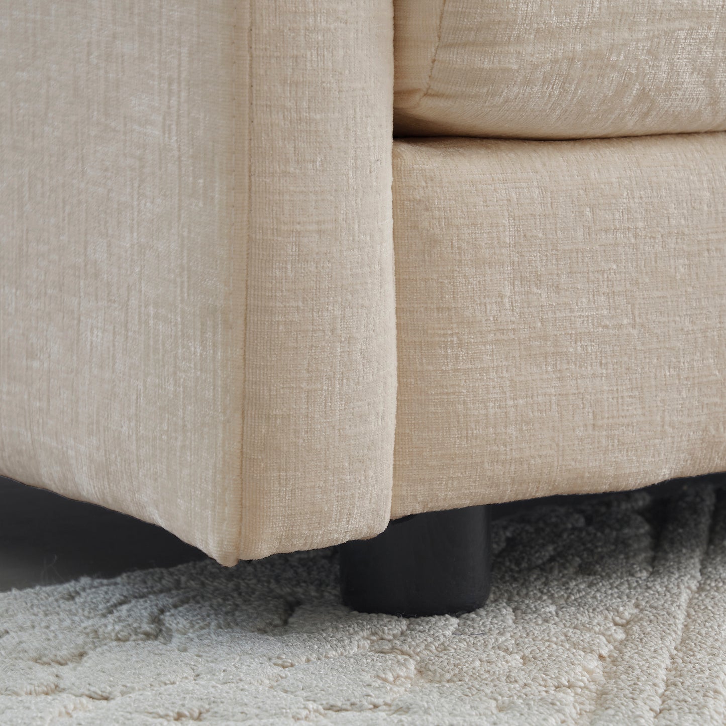 Accent Chair Set Of 2, High-end Chenille Upholstered Armchairs, Living Room Side Chairs With Toss Pillow, Beige Chenille
