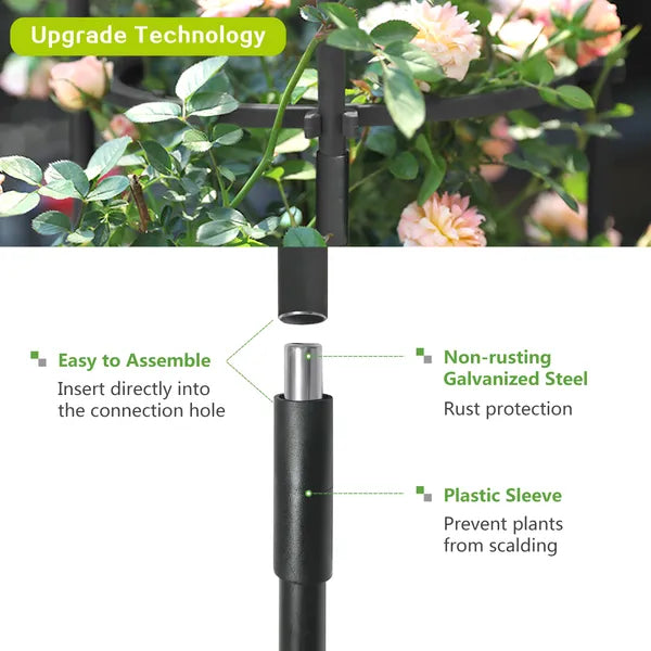 6.2ft Garden Obelisk Trellis Lightweight Rustproof Plastic Coated Metal Tall Tower Trellis Stand