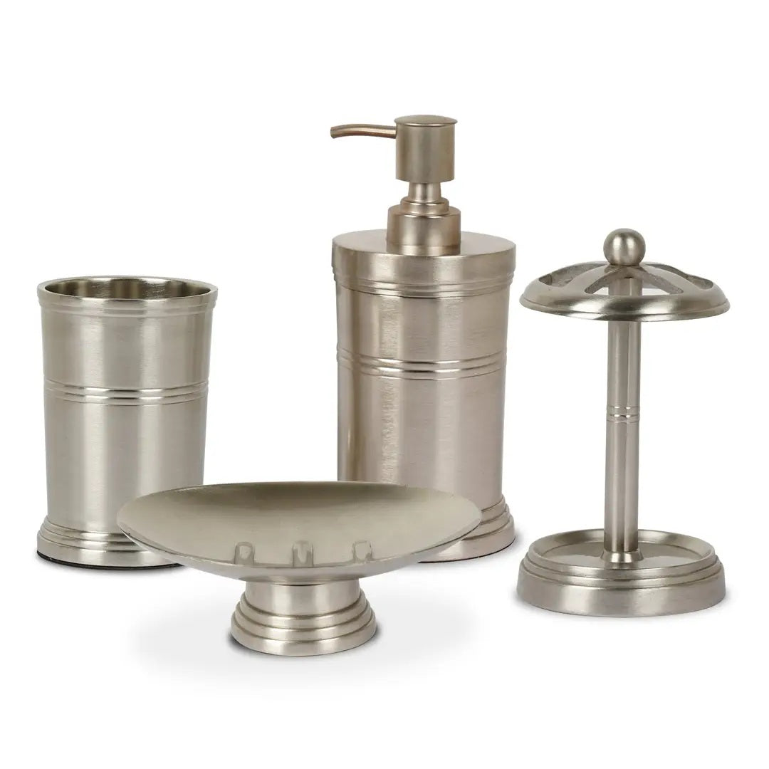Stainless Steel Liquid Soap Dispenser Pump Bottle Bathroom Vanity & Kitchen Sink,Holds Soap,Lotion & Sanitizer  Brushed Pewter Finish