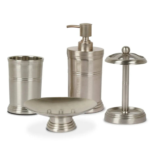 Stainless Steel Liquid Soap Dispenser Pump Bottle Bathroom Vanity & Kitchen Sink,Holds Soap,Lotion & Sanitizer  Brushed Pewter Finish