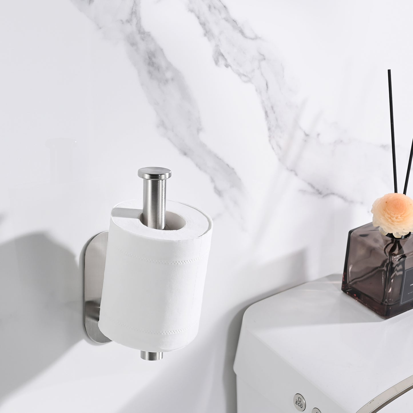 Toilet Paper Holder Self Adhesive, Stainless Steel Rustproof Adhesive Toilet Roll Holder No Drilling