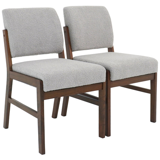Caldwell Dining Chair Set Of 2 - Light Grey Boucle