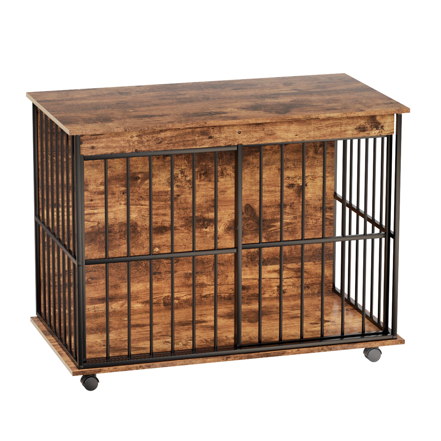 Dog Crate Furniture , Large Dog Cage Furniture With Tray For Medium Large Dogs, Wooden Dog Kennel Furniture