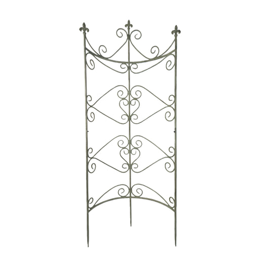 Sungmor 25.6   By 67.72  Iron Garden Fence, Pretty Vintage Green Rustic Style Decorative Fence Pannels, Outdoor Yard Landscape Pathway Border Panels Anti Animal Flowers Plants Barrier Climbing Trellis