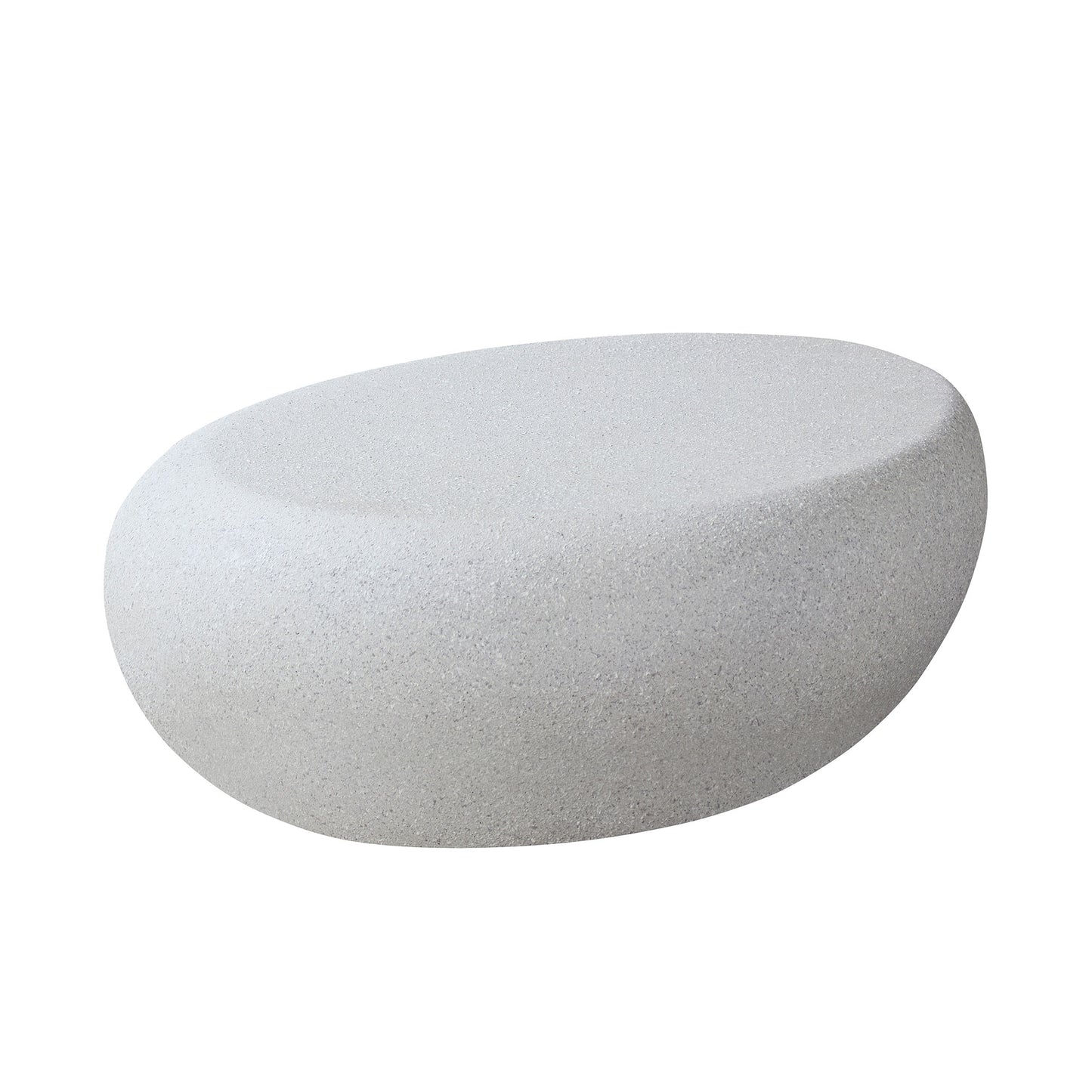 43.31''Fiberglass Elliptical Coffee Table For Living Room Vintage Table,Matte Rocks Table Front Of The Sofa, Irregular Center Table,No Need Assembly