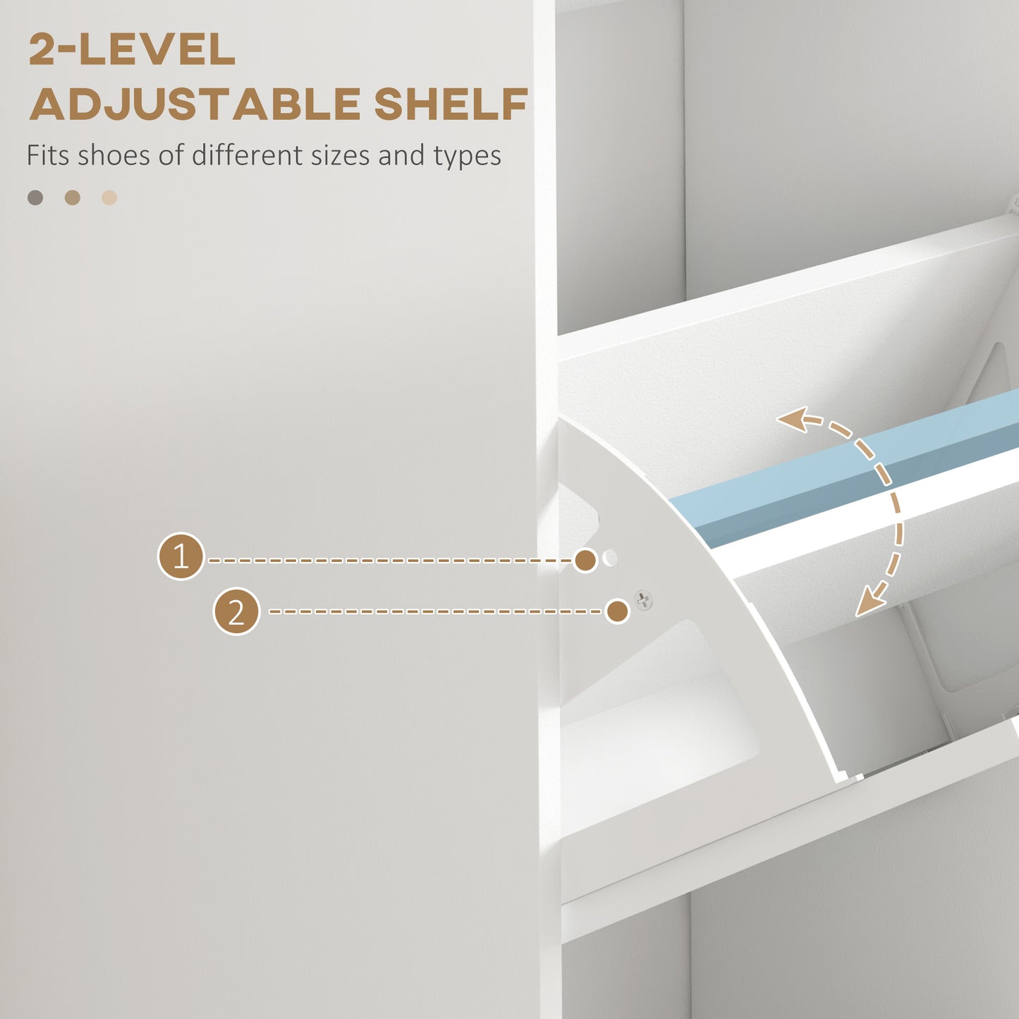Modern Shoe Storage Cabinet With 3 Flip Drawers For 15 Pairs, Narrow Shoe Organizer For Entryway, Hallway, White