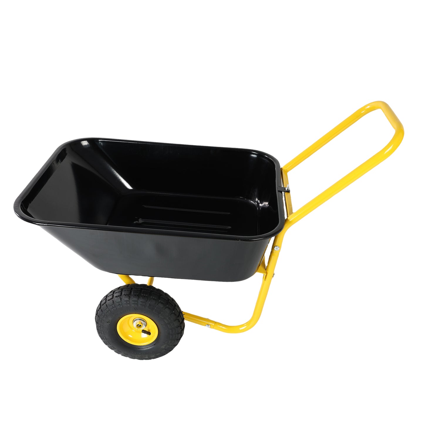 Two-wheeled Barrow, Garden Cart, 10-inch Pneumatic Wheels Yellow   Black