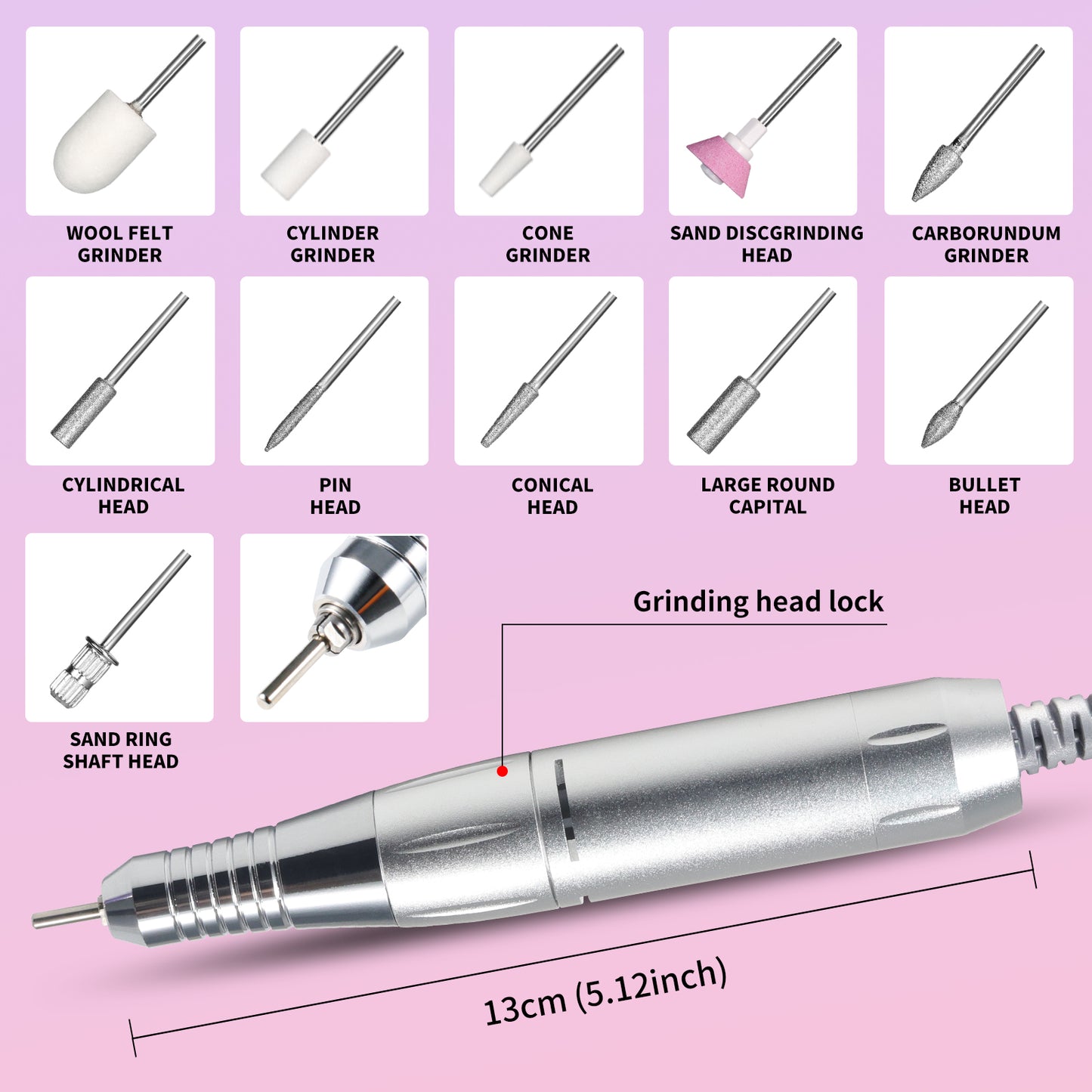 Professional Rechargeable Electric Nail Drill 40000 RPM, Portable Nail File With Storage Stand For Acrylic Gel Polishing Removing - Easy To Use For Women, Manicure At Home DIY Or Salon