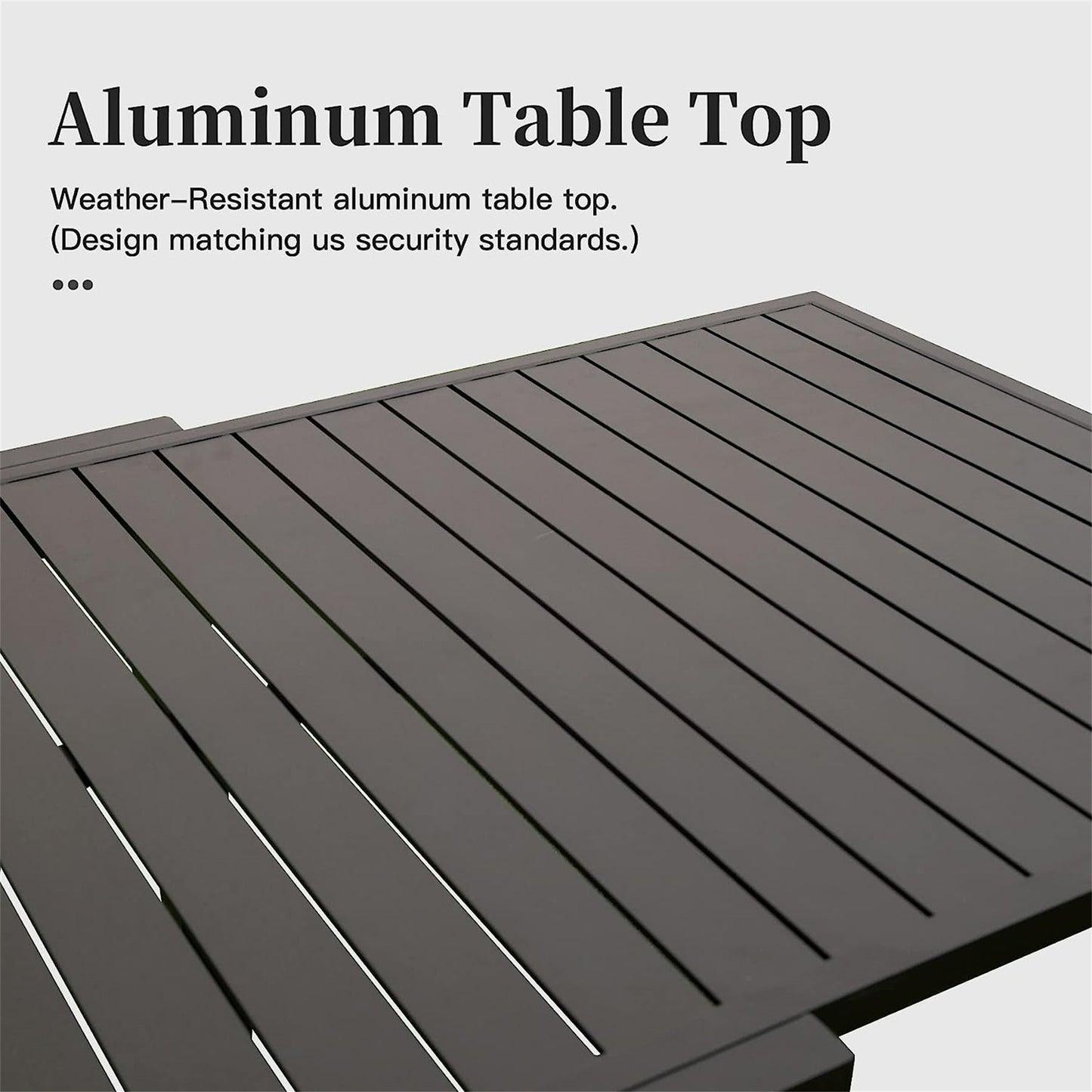 Large Extendable Patio Dining Table, Aluminum Metal Indoor Outdoor 53 - 106  Adjustable For 6-8 Person Rectangular Table For Porch Backyard Balcony Garden  Dark-Brown,1 Table