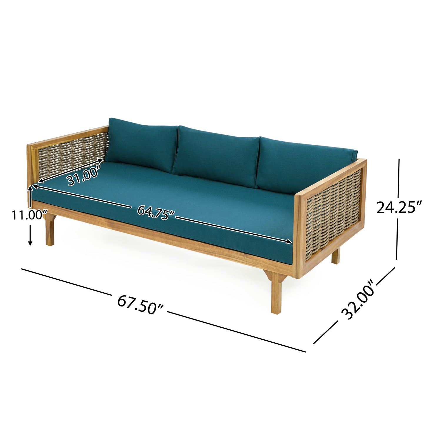 PATIO FURNITRE SETS  CLAREMONT 3 SEATER DAYBED   ACACIA WOOD TABLE