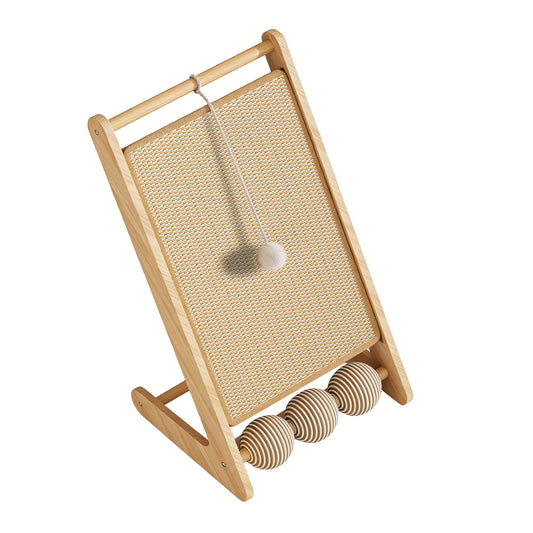 Only Self Pickup---L Rattan Cat Scratching Post With Ball Attachment
