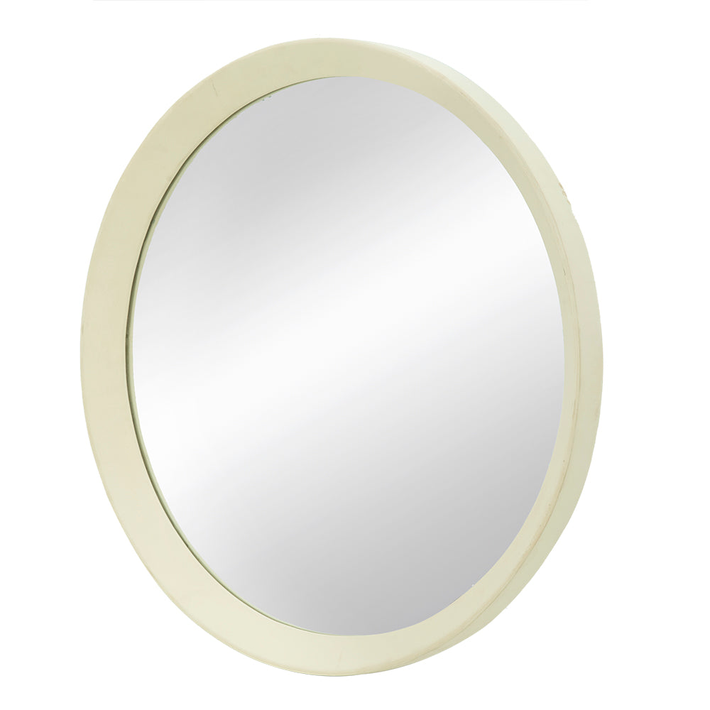 D20x1.5 Transitional Decor Style Mango Wood Wall Mirror Wall Decor With Frame Of Solid Mango Wood For Bathroom Entryway Console Lean Against Wall