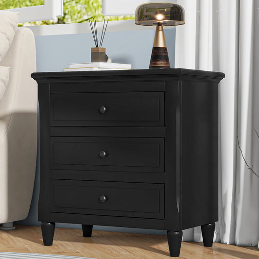 U-STYLE 28 Painted Nightstand With 3 Drawers And Smooth Gliding Rails  Simple Bedside Cabinet With Metal Handle  Minimalist Sofa Side Table With Rubber Legs For Bedroom Sofa Couch Office