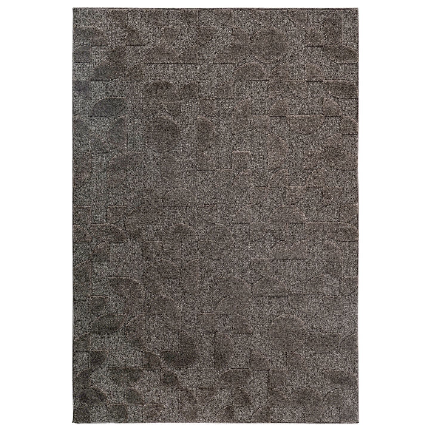 Step Collection High-Low Brown Indoor Area Rug, 2'x3', Modern, Contemporary, Geometric, Bohemian, Bedroom, Kitchen, Living Room, Doormat, Non Shedding Carpet