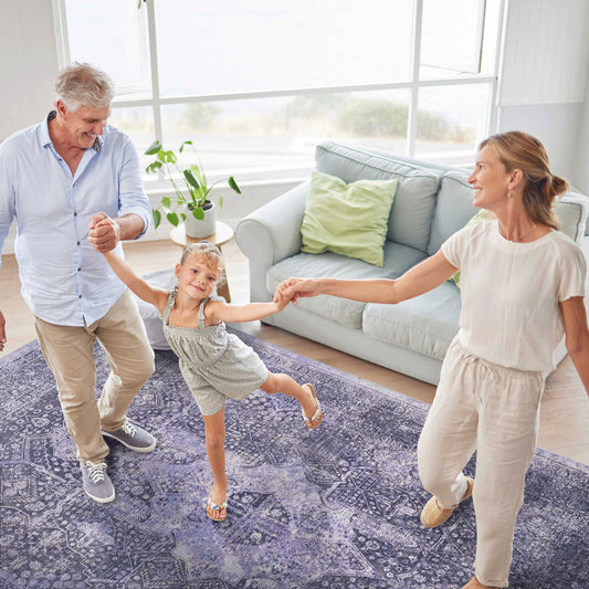 MAVAL Anthracite Washable Rug 6x9 Area Rug  Anthracite, 6' X 9'